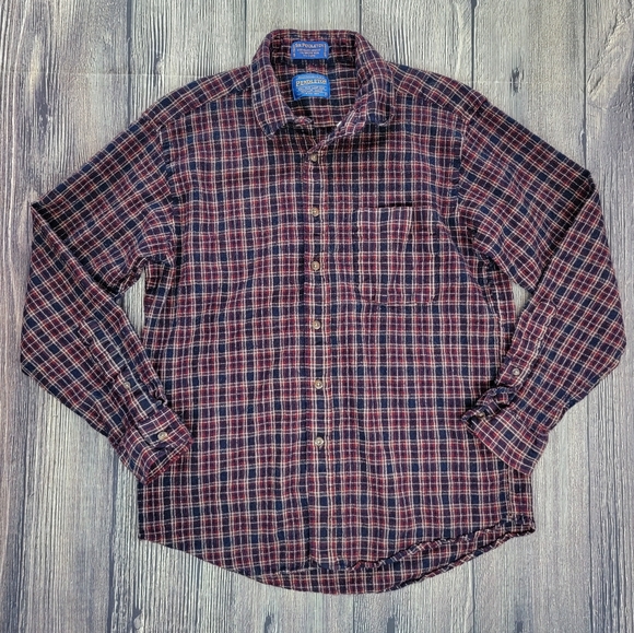 Pendleton Tops - Pendleton Plaid Merino Wool Button Down Shirt